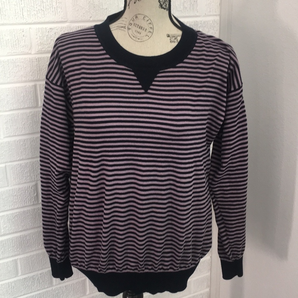 JCrew Med. Striped Cotton Sweater Navy/Lavender